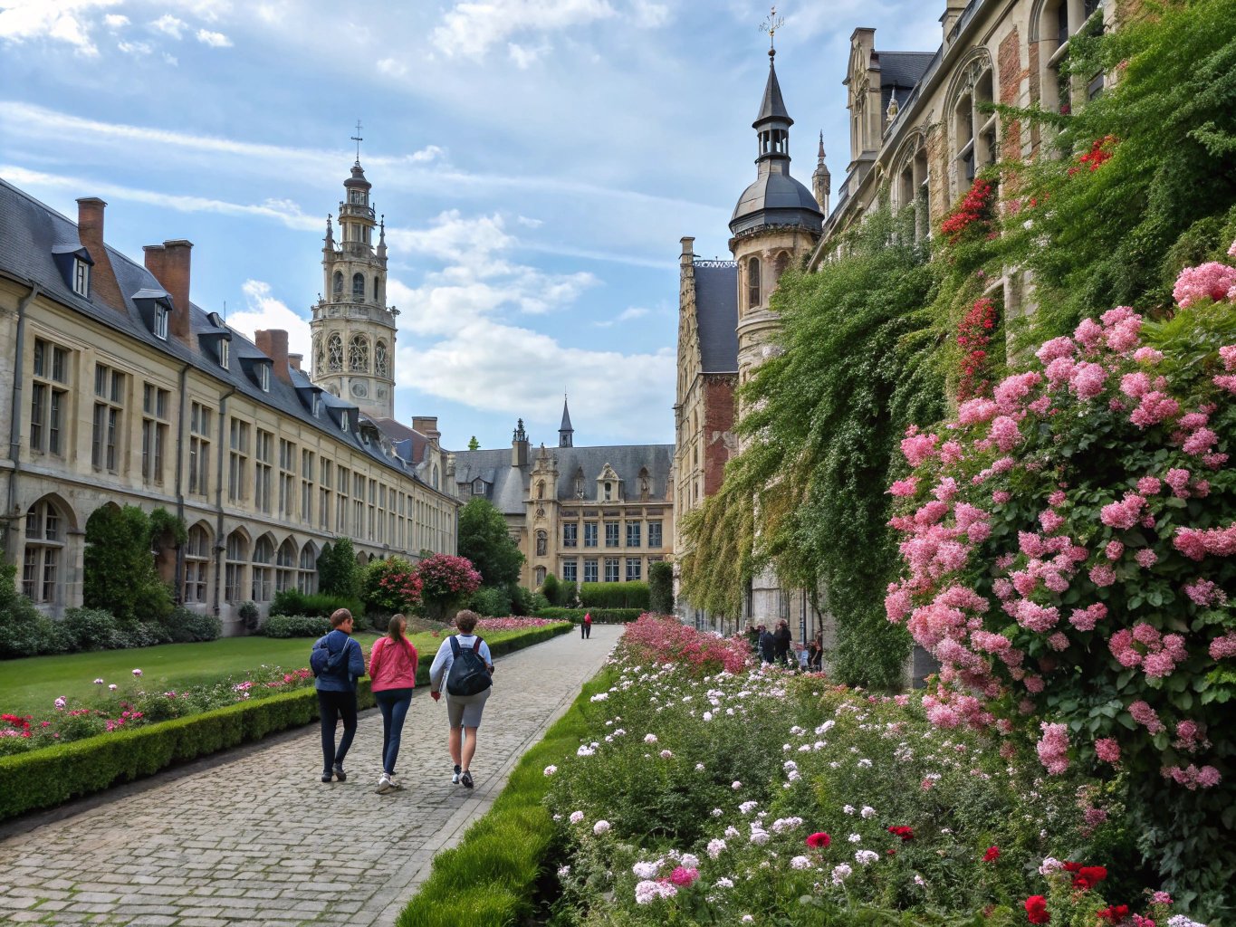 European university campus architecture background